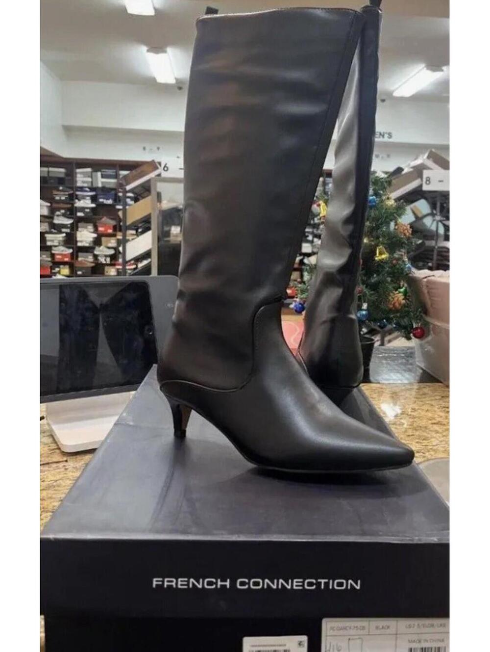 French Connection Darcy Kitten Heel Knee High Boots Women's Size 6.5 New